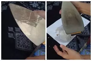 Bukan pakai lilin, ini trik hilangkan noda lengket pada setrika cuma pakai 1 bahan dapur