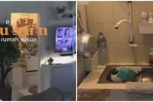 Wanita ini bagikan tampilan rusunnya, 9 potret penataan dapurnya yang minimalis bikin salah fokus