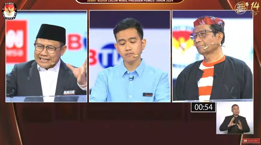 debat cawapres cak imin gibran mahfud © YouTube debat cawapres cak imin gibran mahfud © YouTube