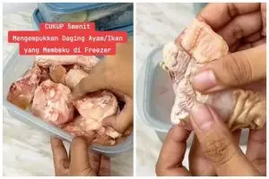Cuma 5 menit, ini trik mencairkan daging ayam beku tanpa dimasukkan microwave atau disiram air panas