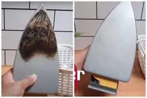 Bukan dengan sabun, begini trik hilangkan kerak gosong di setrika pakai tambahan 1 bahan masak