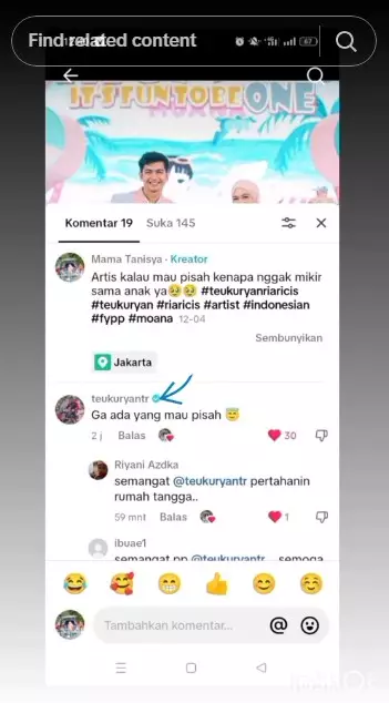 Teuku Ryan tegaskan tak akan pisah © TikTok Teuku Ryan tegaskan tak akan pisah © TikTok