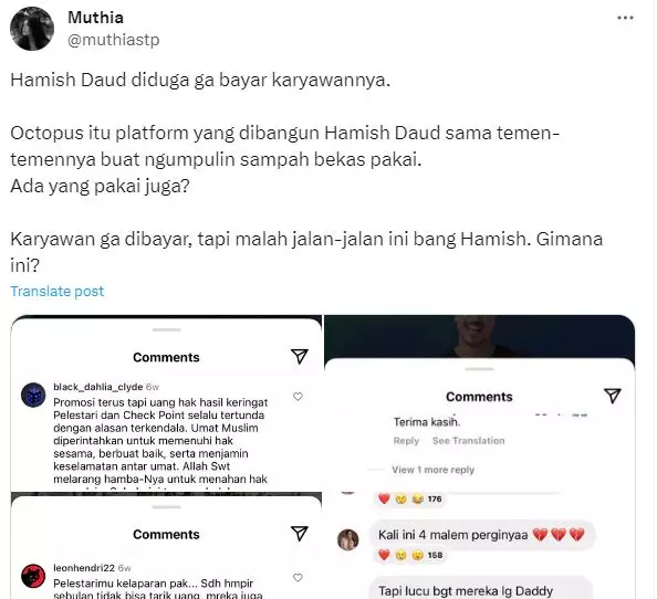 klarifikasi hamish daud tak bayar gaji © berbagai sumber klarifikasi hamish daud tak bayar gaji © berbagai sumber