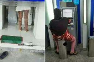 Nyelenehnya sudah tak tertolong, 11 potret kocak kelakuan orang di ATM ini absurd abis