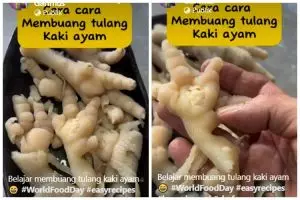 Trik mudah memisahkan tulang ceker ayam dari kulit pakai tambahan 1 bahan dapur, makan jadi antiribet
