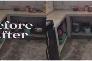 7 Potret dapur rumah kampung ini desainnya pas buat ibu-ibu yang ingin area masak estetik pakai batako