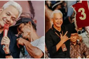 Didatangi bapak-bapak bermasker saat konferensi pers, ekspresi Ganjar dan istri tuai sorotan