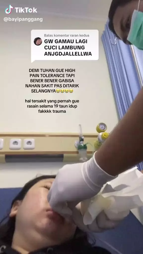 Cewek terpaksa cuci lambung © TikTok