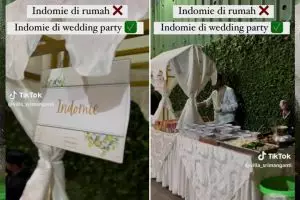 Bukan Zuppa soup atau kambing guling, hidangan di kawinan ini makanan anak kos sehari-hari