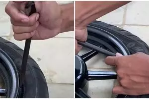 Cara tukang bengkel lepas ban ini saking kasarnya bikin melongo, pengin negur tapi takut disemprot