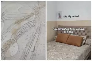 Tak perlu disikat dan dijemur, begini trik bersihkan noda kuning di kasur pakai 1 bahan dapur