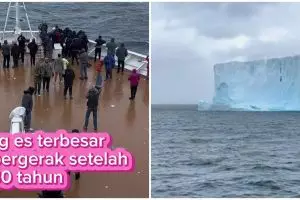 Jelajahi antartika, pria ini bagikan momen langka gunung es terbesar bergerak selama 30 tahun terjebak
