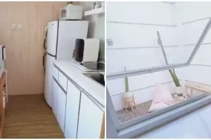 9 Potret dapur seluas gang senggol ini penataan meja makan dan kompornya jadi sorotan, estetik pol