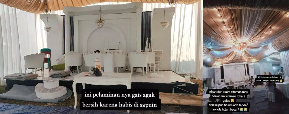 hujan di nikahan © TikTok hujan di nikahan © TikTok