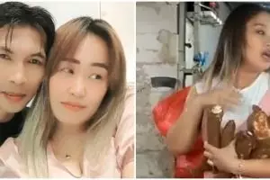 Jadi istri pedagang singkong, ini 7 momen Pinkan Mambo tak gengsi ikut Arya Khan jualan