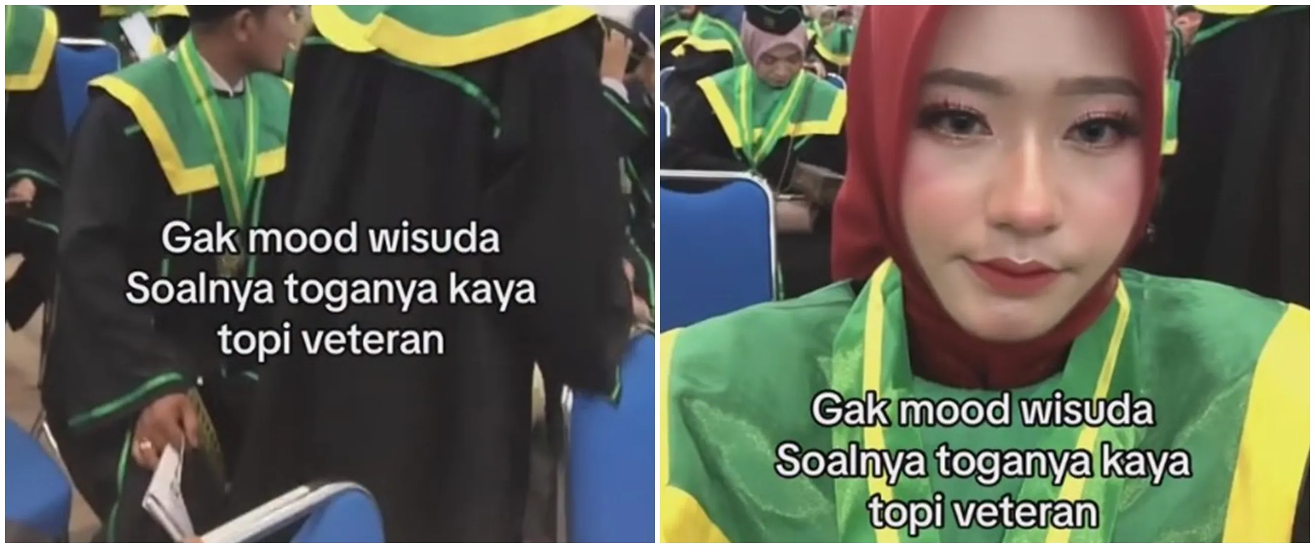 Wisudawan ini badmood ikut wisuda gegara bentuk toganya tak lazim, sukses bikin warganet tepuk jidat