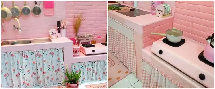 Bukti mewah tak perlu mahal, 9 potret dapur pink simpel ini visualnya estetik meski tanpa kitchen set