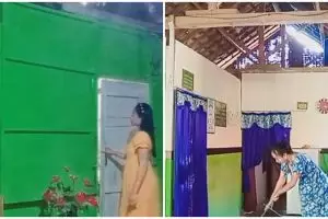 9 Potret rumah triplek sederhana ini lantainya bikin salah fokus, berasa punya hunian di tengah jalan