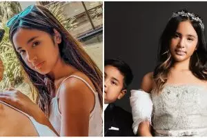 7 Momen Mikhayla rayakan tahun baru bareng orang tua, gaun belahan tingginya malah bikin salfok