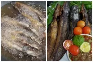 Tak perlu ditusuk lidi, ini trik goreng ikan lele agar lurus, renyah, dan minyaknya nggak meletup