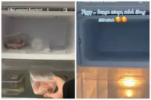 Tanpa kipas angin atau hair dryer, ini trik mencairkan bunga es freezer cukup pakai 1 bahan sederhana