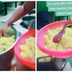 Tak perlu diberi lemon atau jeruk nipis, ini trik menanak nasi kuning agar tak cepat basi