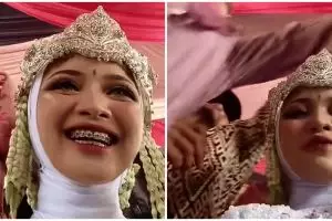 Detik detik siger merosot pas acara mulung koin di pesta pernikahan Sunda, pengantin auto nahan nangis
