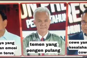 11 Potret kocak meme lucu debat capres ini saking absurdnya bikin pendukung bingung respons apa