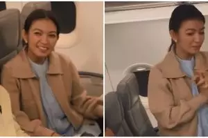 11 Momen Selvi Ananda dapat kejutan ulang tahun di pesawat, pesona cantiknya saat tidur bikin salfok