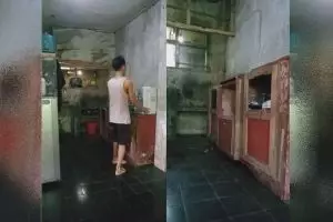 Dapur jadul dan buluk tampak horor ini jadi estetik usai dirombak pakai stiker, intip 11 potretnya