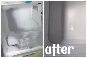 Bukan disiram air garam, ini cara mencairkan bunga es freezer cukup pakai 1 bahan sederhana