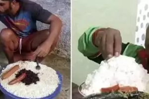 11 Potret kocak bapak-bapak makan dengan porsi besar ini seperti puasa dari lahir, bikin senyum kecut