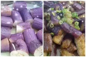 Tanpa direbus bersama garam dulu, ini trik bikin oseng terong agar empuk dan warnanya tetap ungu cerah