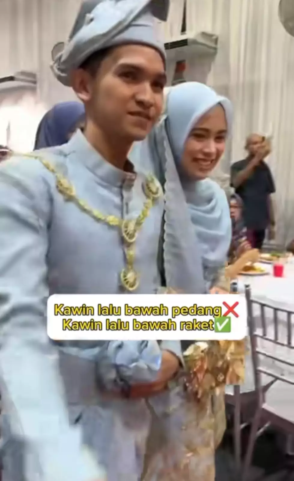 nikah pakai raket © TikTok nikah pakai raket © TikTok