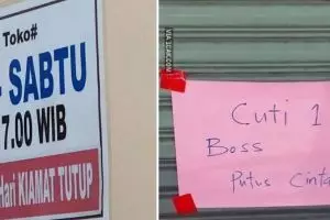 11 Potret kocak pemberitahuan warung tutup ini bikin nggak habis pikir, niat jualan nggak sih?