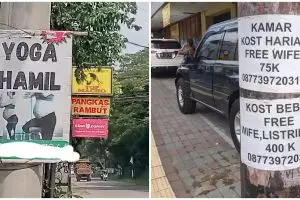 11 Potret kocak tulisan pengumuman di tiang listrik ini bikin bingung, perlu lihat dua kali baru paham