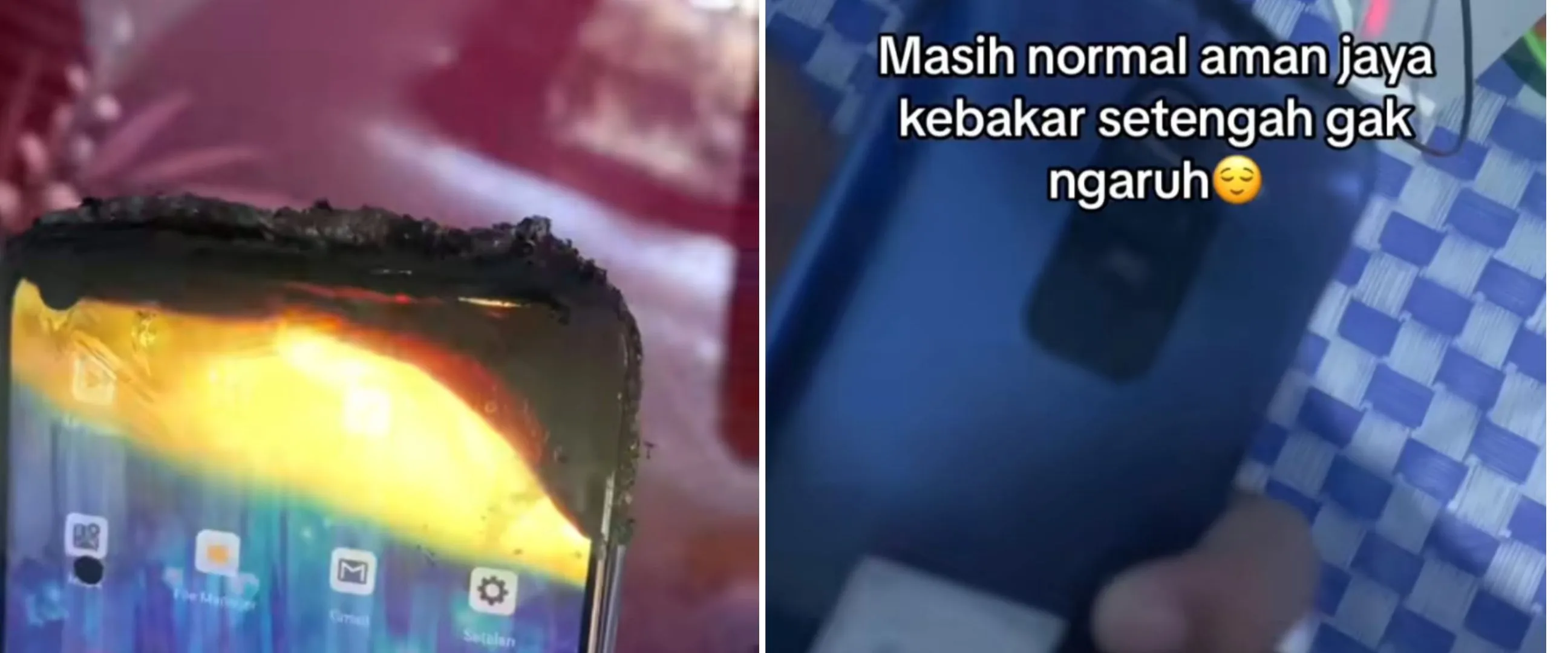 Penyebabnya sepele tapi bikin rugi bandar, HP wanita ini meledak di atas kulkas padahal tidak dicas