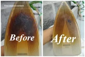 Bukan dicuci dengan air, ini cara bersihkan kerak gosong di setrika cukup tambah 1 bahan dapur