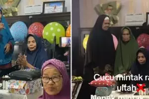 Momen nenek minta dirayain ultah bak anak kecil ini tuai sorotan, idenya nyeleneh tapi bikin ngakak
