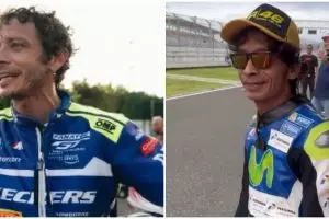 Viral sosok pria asal Indonesia gayanya mirip Valentino Rossi, sang pembalap beri respons tak terduga