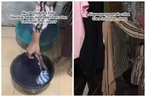Tanpa direndam detergen, ini cara mencuci handuk agar bersih dan tidak jamuran pakai 1 bahan dapur