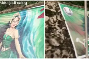 Pria temukan baliho caleg cosplay jadi Nyi Roro Kidul ini absurd pol, gimmick-nya udah nggak ketolong