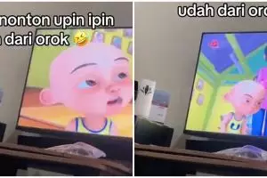 Definisi menua bersama, cewek hafal tiap dialog Upin-Ipin gegara nonton sejak bocah ini kocak pol