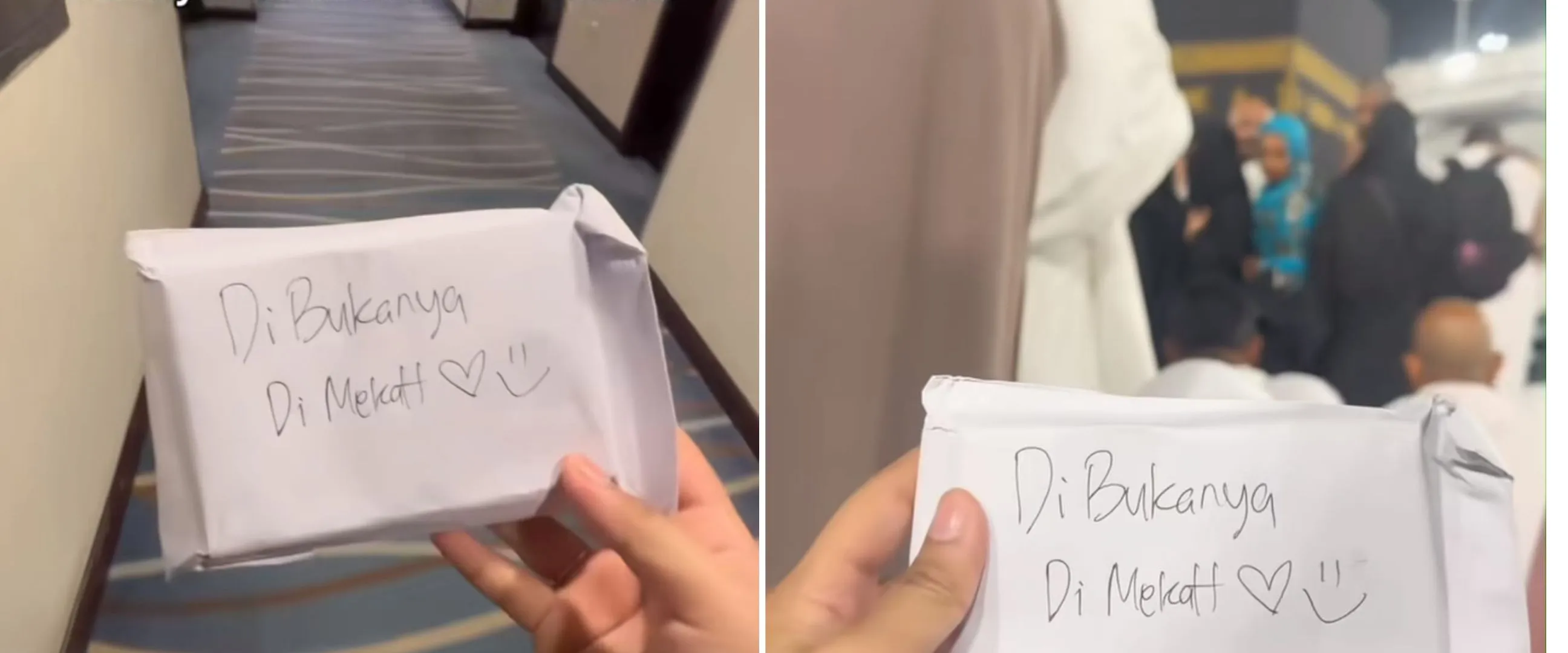 Dapat kado dari sahabat sebelum umrah, wanita ini terharu setelah membukanya di depan Ka'bah