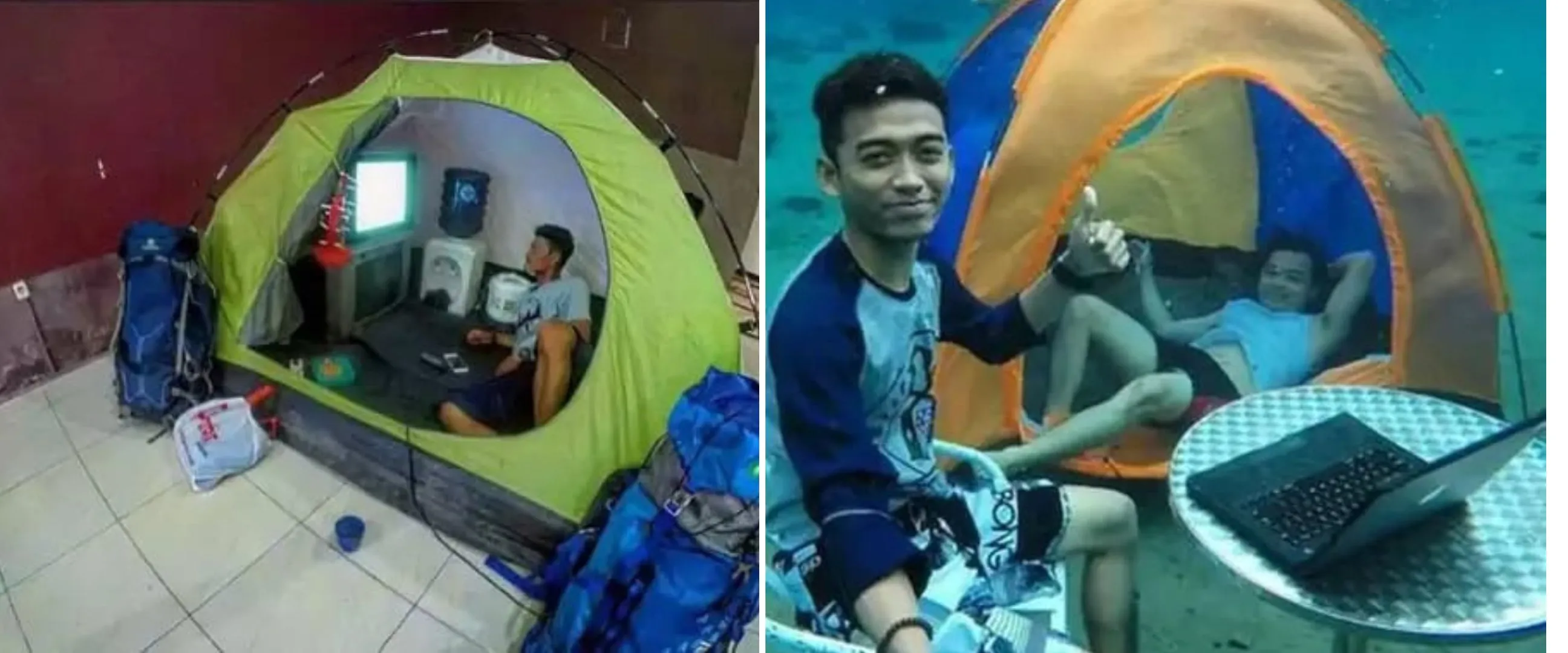 11 Potret kocak kemah di tempat nyeleneh ini bikin nggak bisa berkata-kata, absurdnya tak terbendung