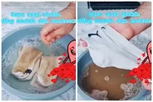 Tanpa disikat, ini trik bersihkan kaus kaki buluk jadi bersih seperti baru cukup tambah 3 bahan dapur