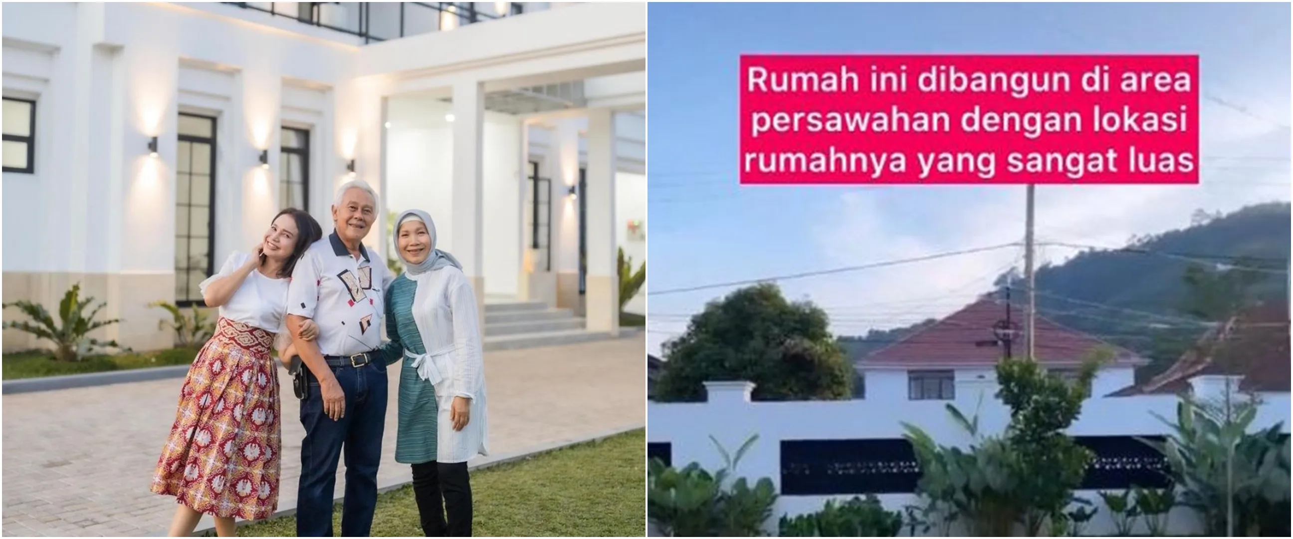 11 Potret rumah Rp 20 M kado Rossa untuk orang tua, tampilannya bak istana mepet sawah di kampung