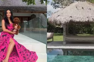 Punya hunian mewah 2.400 meter di Bali, ini 9 potret teras rumah Indah Kalalo dilengkapi pura