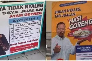 11 Potret kocak tulisan warung mirip baliho caleg ini bikin pembeli kepikiran pemilu daripada makan