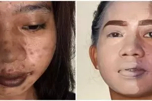 Transformasi wanita penuh jerawat dirias jadi mulus bak princess ini hasil akhirnya manglingi